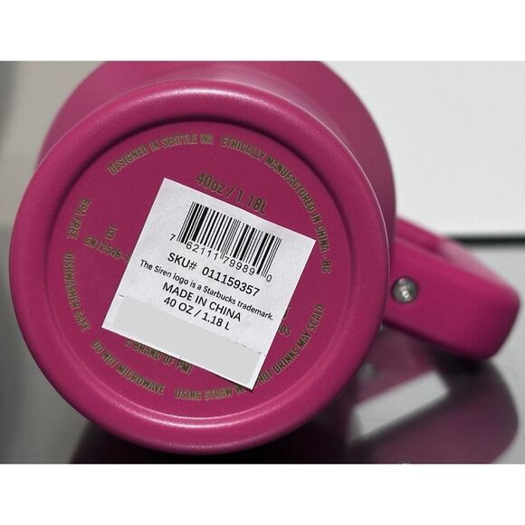 Stanley x Starbucks HOLIDAY 2024 BERRY PINK GLITTER 40oz Tumbler - Picture 4 of 4